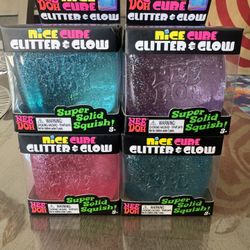 Nee Doh Nice Cube - Glitter & Glow Set Of 4 