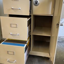 Vintage Steelmaster locking file cabinet with safe