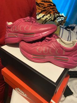 US size 10 pink Gucci shoes for men or big women