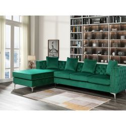 Velvet Living Room Sectional Sofa  