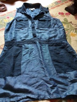 Michael Kors size 8 two tone denim dress