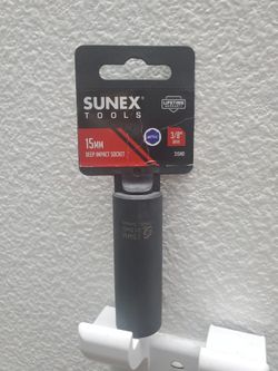 Sunex Tools 315md 3/8 Inch Drive 15mm Deep Impact Socket Set Ratchet Wrench metric 15