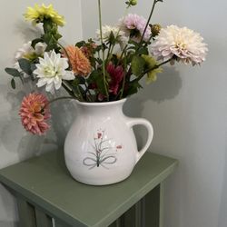 Vintage Ceramic Vase with Bow Detail