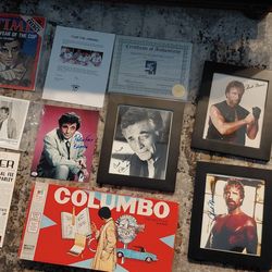 Signed Autographs Lot – Peter Falk (Columbo) + Chuck Norris + COA