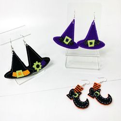 3 Sets of Happy Halloween Felt Earrings