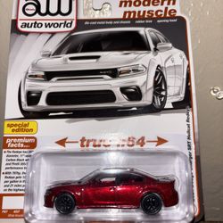 AutoWorld Dodge Charger Red Chase Car Toy