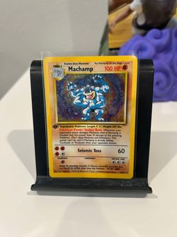 Pokemon Base Set Vintage Machamp Holo  (LP+)