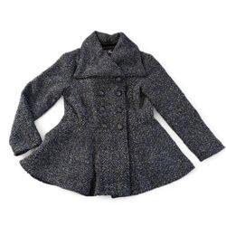 Me Jane Herringbone Wool Blend Pea Coat
