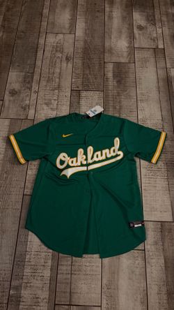 Nike Oakland Athletics MLB Baseball Jersey Kelly Green Gold White Mens Size M