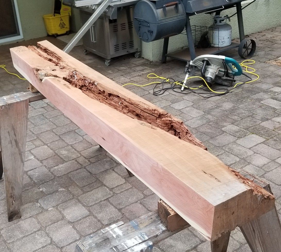 Huge cedar beam ... DIY epoxy pour project