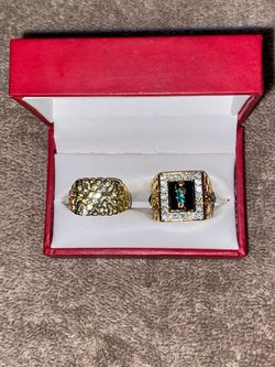 Gold-Tone Statement Ring with CZ Stones