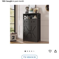 Black Storage Cabinet $75