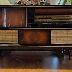 Mid Century vintage 1950s German made Telefunken Allegro stereo record player console.