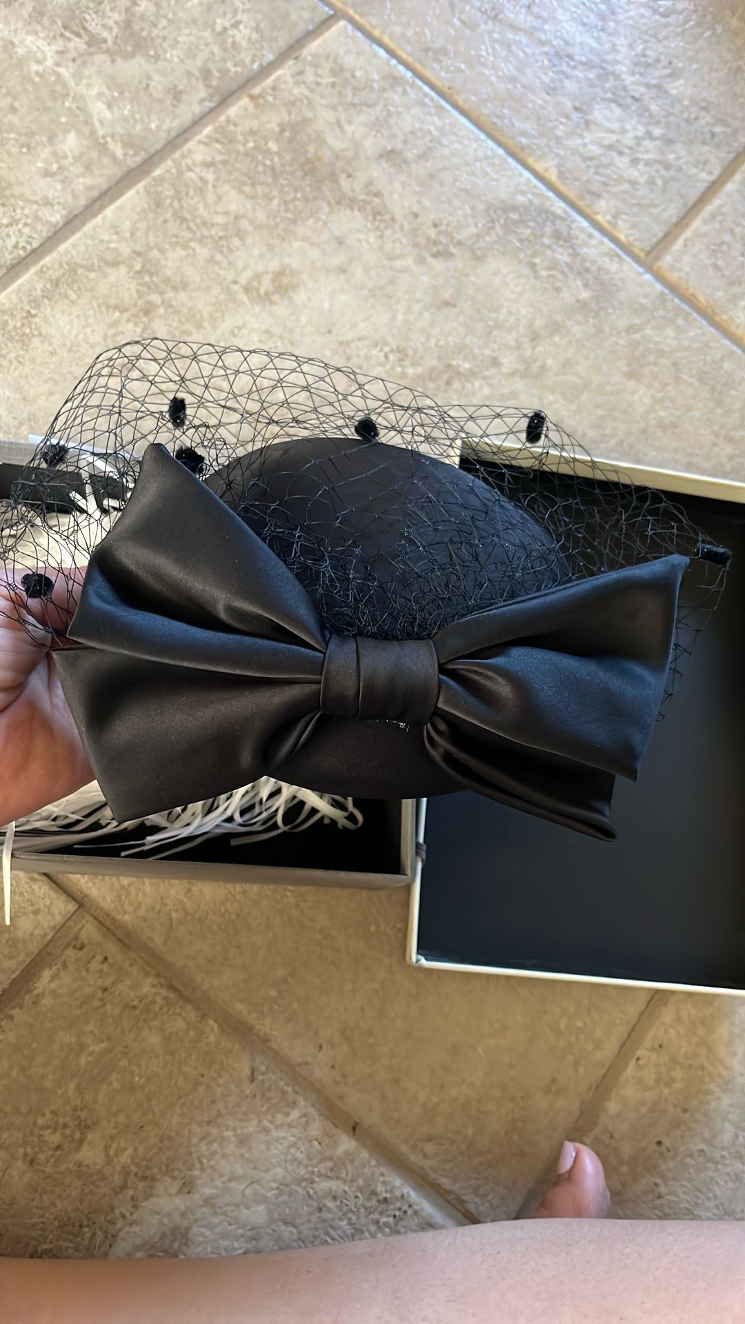Vintage Vail Pillbox Satin Bow Hat 