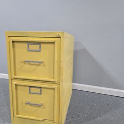 2 Drawer Yellow Filing Cabinet