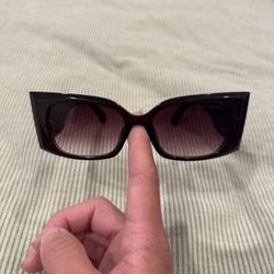 Saint Laurent FH-G9 Women’s Oversized Square Sunglasses Black/Purple Logo UV400