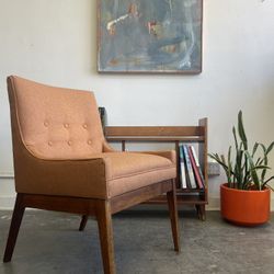 Mid Century Accent Walnut Chair 