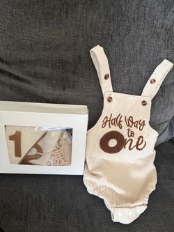 Half Way to One Baby Romper
