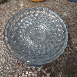 Blue Bubble Glass Plates 