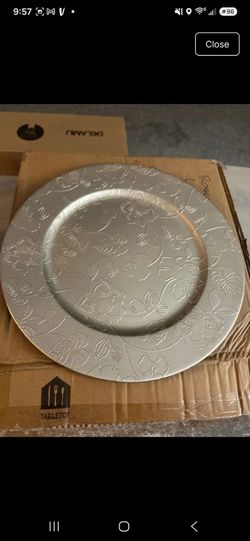 24 silver chargers 13 inches
