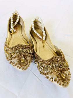 Women Golden Wedding Shoes Shiny