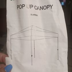 10x10 Popup Canopy Silver Canopy With Rolling Bag, Stakes, Ropes And Side Panel