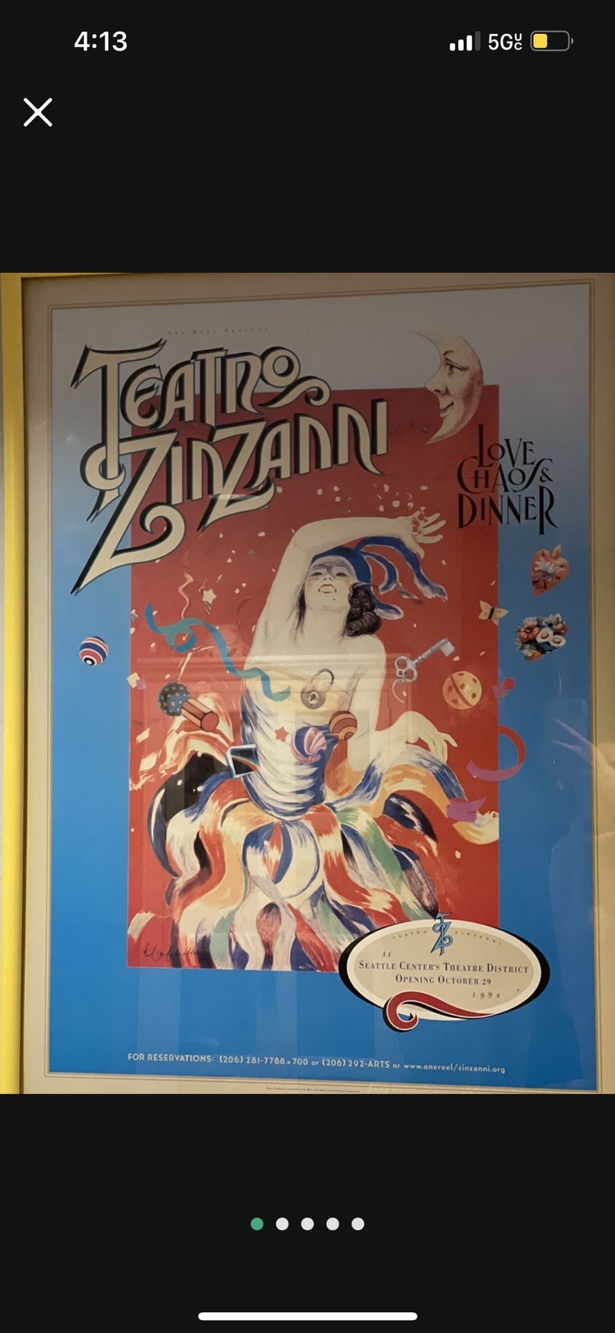 Framed 1998 Teatro Zinzanni Love Chaos & Dinner Promotional Advertisement Poster 