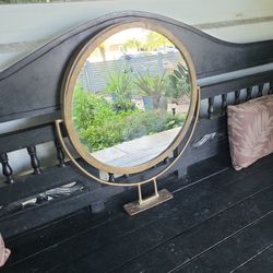 Antique Bronze Mirror Round