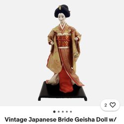 Vintage Japanese Bride Geisha Doll w/ Incense Ball 20.5" Franklin Mint Heirloom
