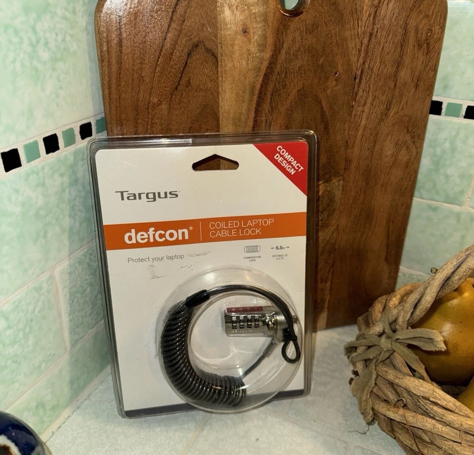 TARGUS DEFCON PA417UCCL Laptop Combination Coiled Cable Security Lock SEALED NEW