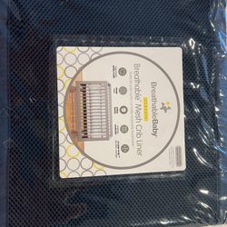 Crib Bumper, Mesh Navy Blue