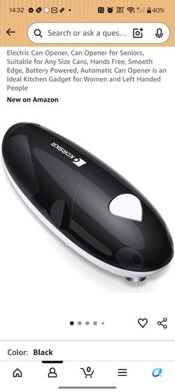 Electric Can Opener, Can Opener for Seniors, Suitable for Any Size Cans,