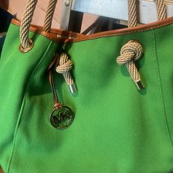 Michael Kors Green Canvas Purse