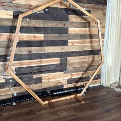 Heptagon Wood Wedding Arch