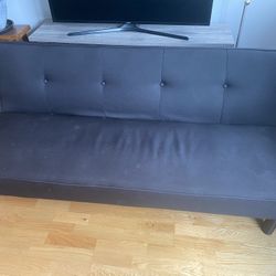 Black Convertible Sofa 66.1”