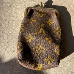 Vintage Louis Vuitton Brown Multi Leather Coin Purse 1960's RARE