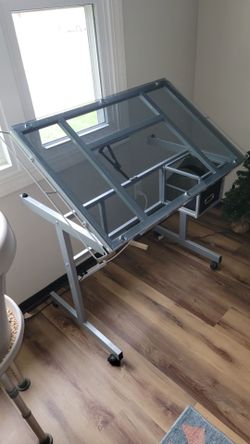 Artist's Adjustable Glass Top Desk, Arts & Crafts, Drafting, Drawing!