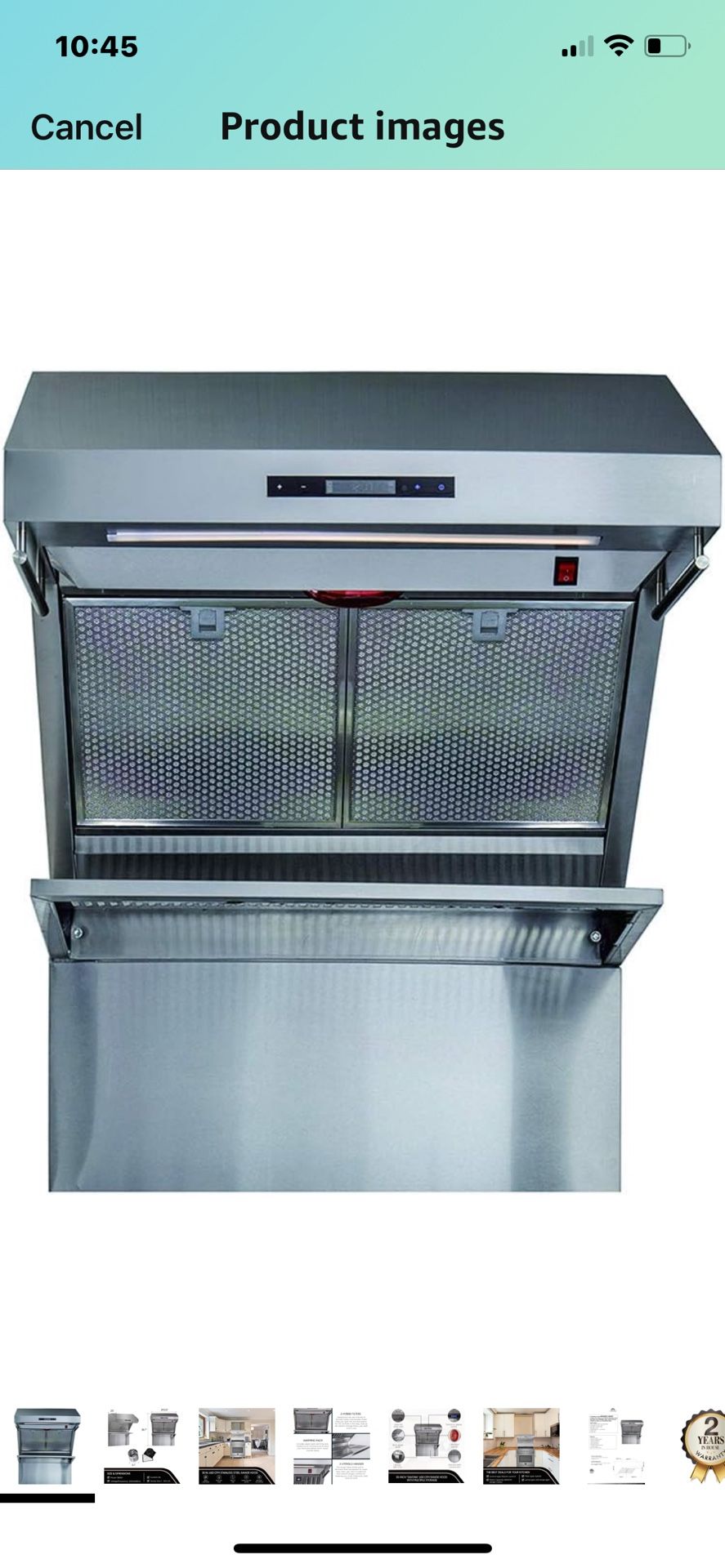 FORNO Savona 30" Inch. Wall Mount Range Hood Back Splash with Top Exhaust Vent - Stainless Steel Kitchen Vent Hood with 600 CFM Single Motors 4 Speeds