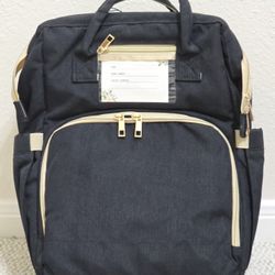 Multi-Function Diaper Bag Backpack Portable Bassinet for Baby Travel - Black