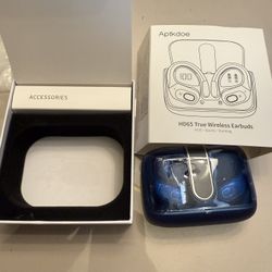 Blue Wireless Earbuds And Case