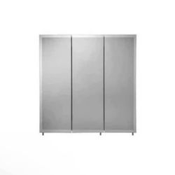 30 in. W x 30 in. H x 5 in. D Frameless Tri-View Surface-Mount Medicine Cabinet with Easy Hanging System in White