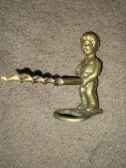 Brass Figural Cherub Corkscrew