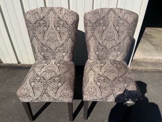 Pair of Paisley Upholstered Dining Room Chairs