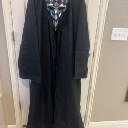 Black Cloak with Harlequin Mask - Halloween costume