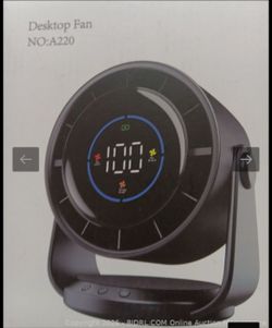 Desk Fan, Turbo Table Fan for Bedroom, 100-Speed Digital Display, Low Noise, 105° Adjustable Tilt, 7