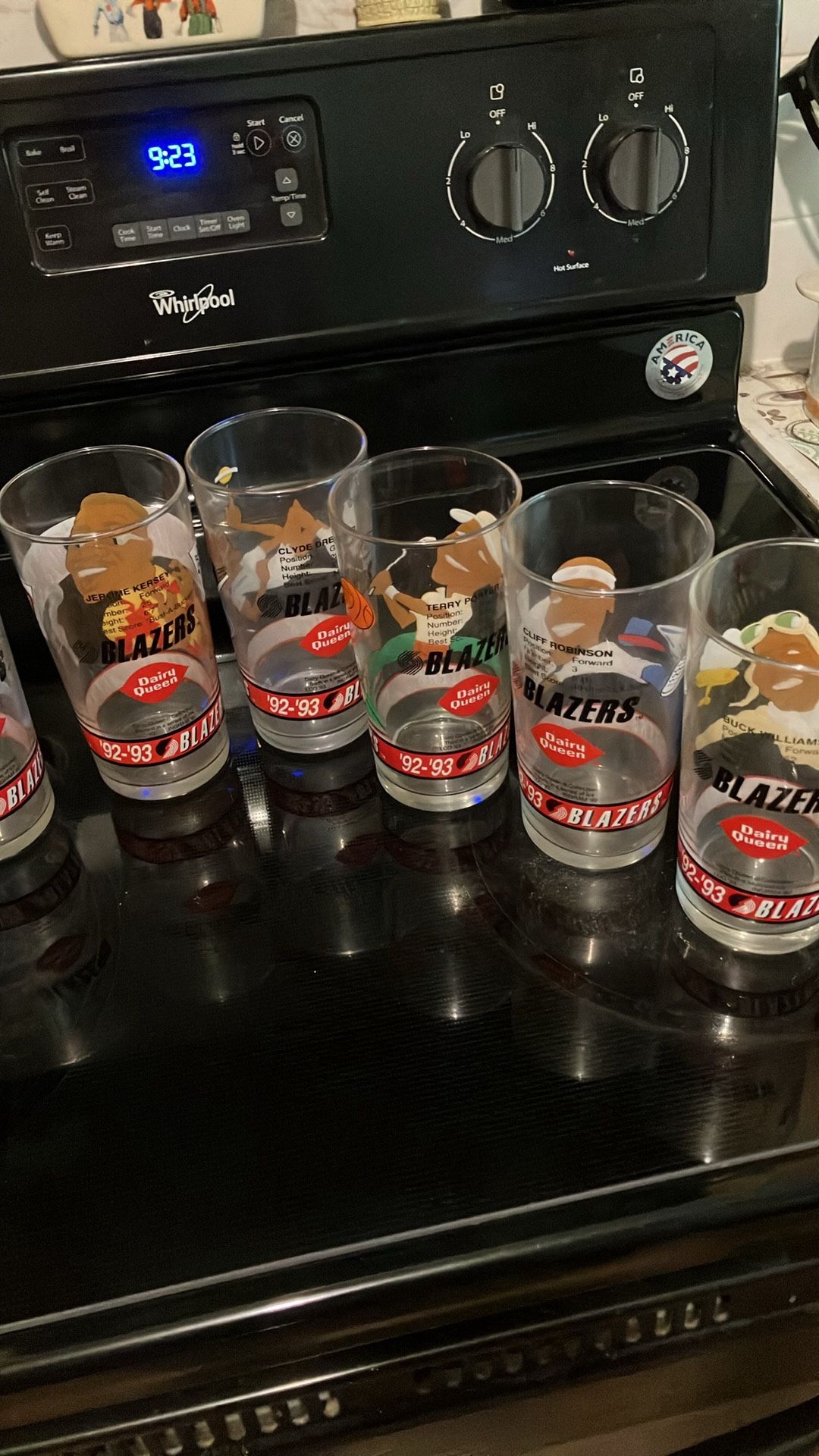 Collectible blazer glasses from 1992 to 1993