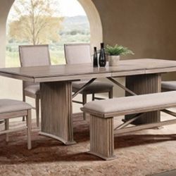 Brand New Natural Ash 6pc Dining Table Set 