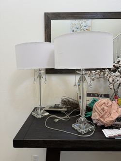 Lamp Set Crystal Silver Large