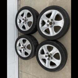 4 — 235/45r17 5x120 5x4.72 Stock Acura RL Odyssey Wheels Rims Good Treads Tires!!!!!!!!!