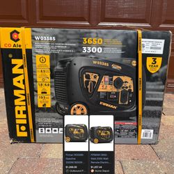 Firman 3650 Watt Electric Start Gas Generator 